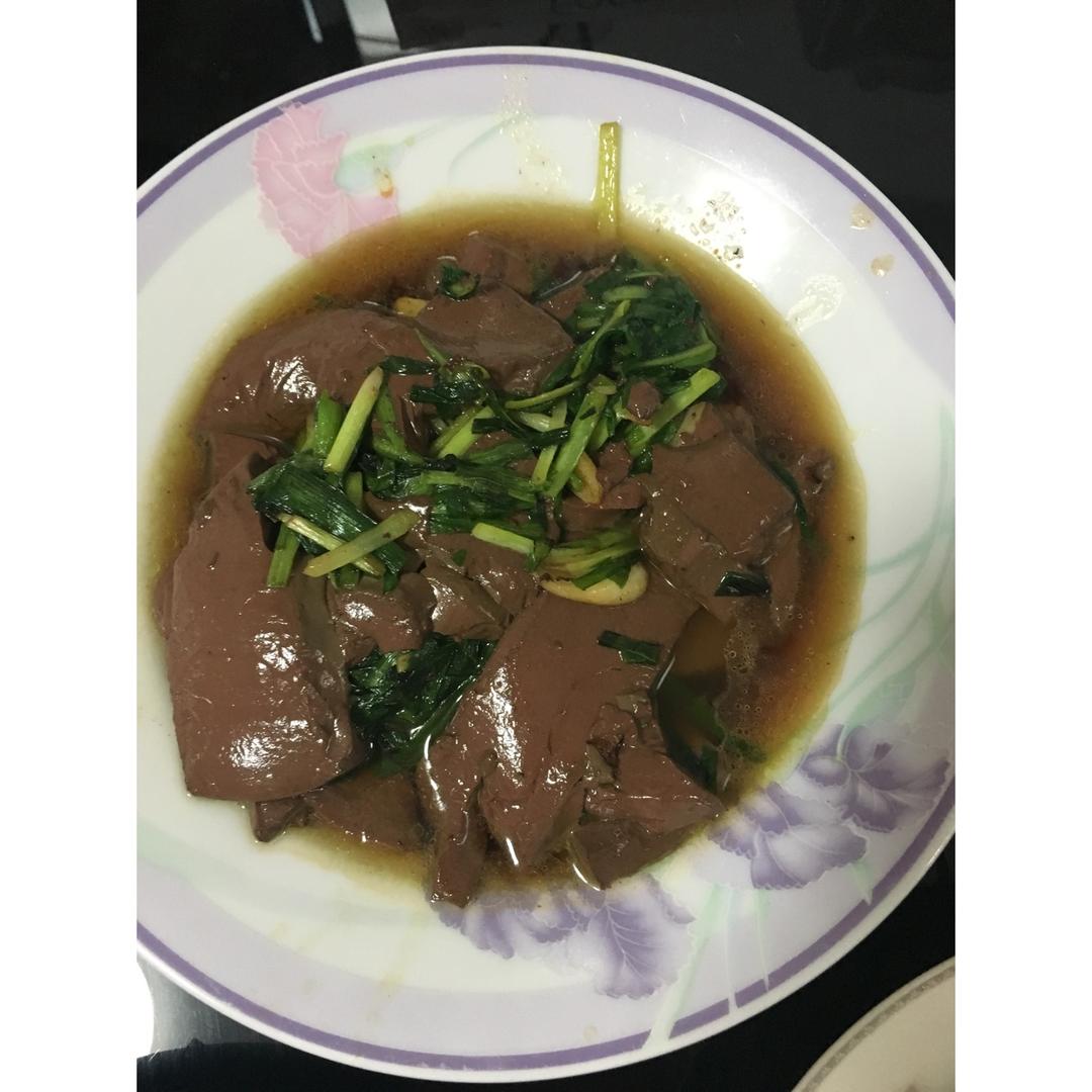 鸭血炒韭菜
