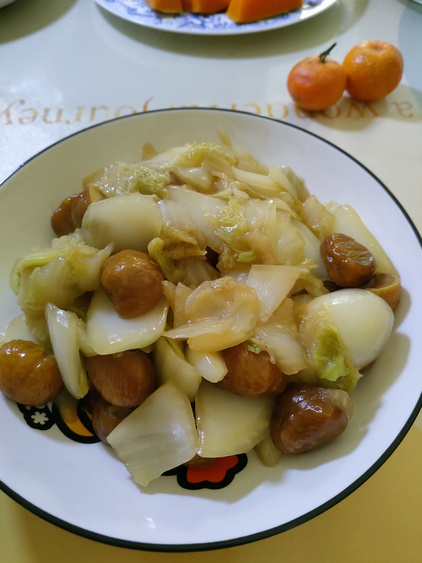 白菜炖栗子的做法