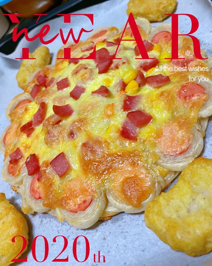 2张手抓饼皮搞定1个披萨——奥尔良鸡肉披萨