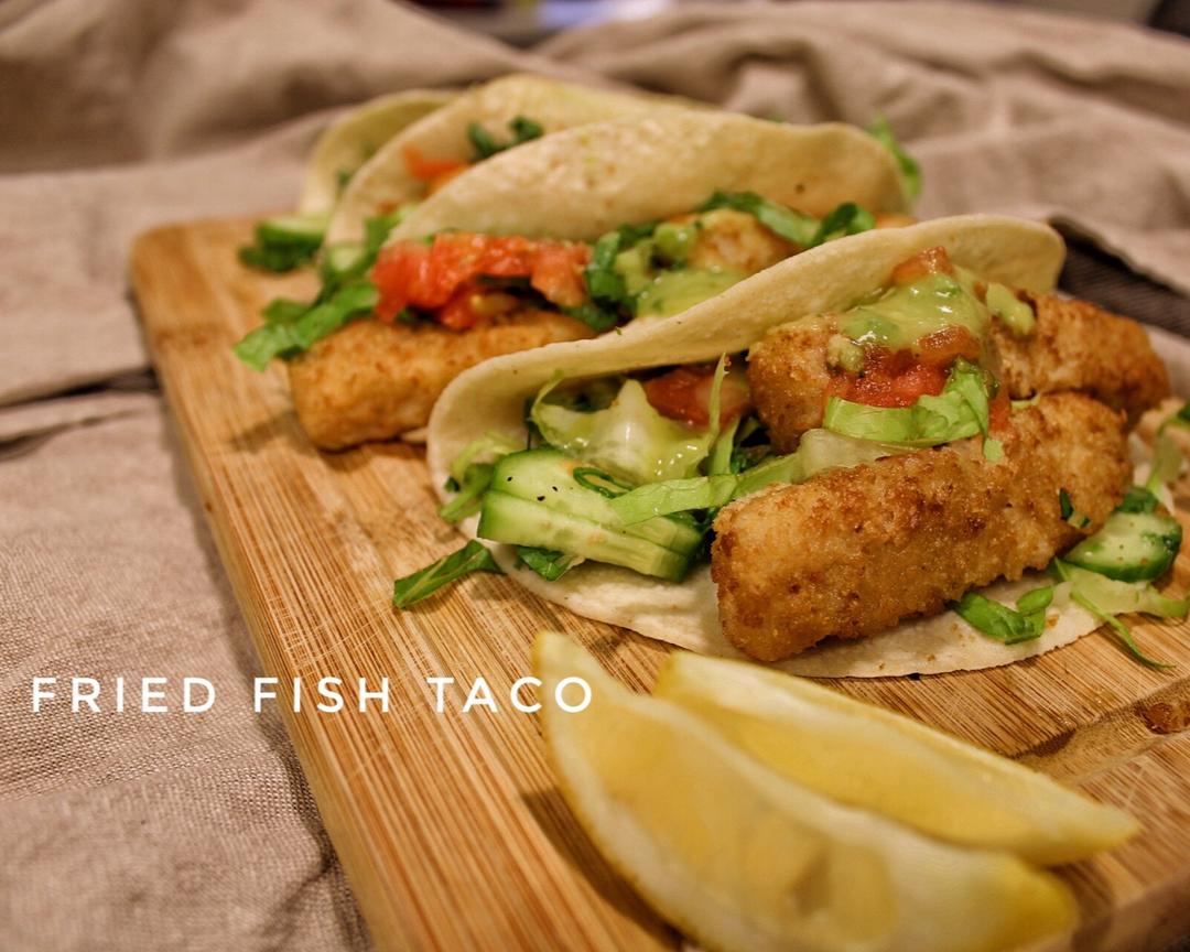 🌮 炸鱼墨西哥卷【Fried fish Taco】的做法