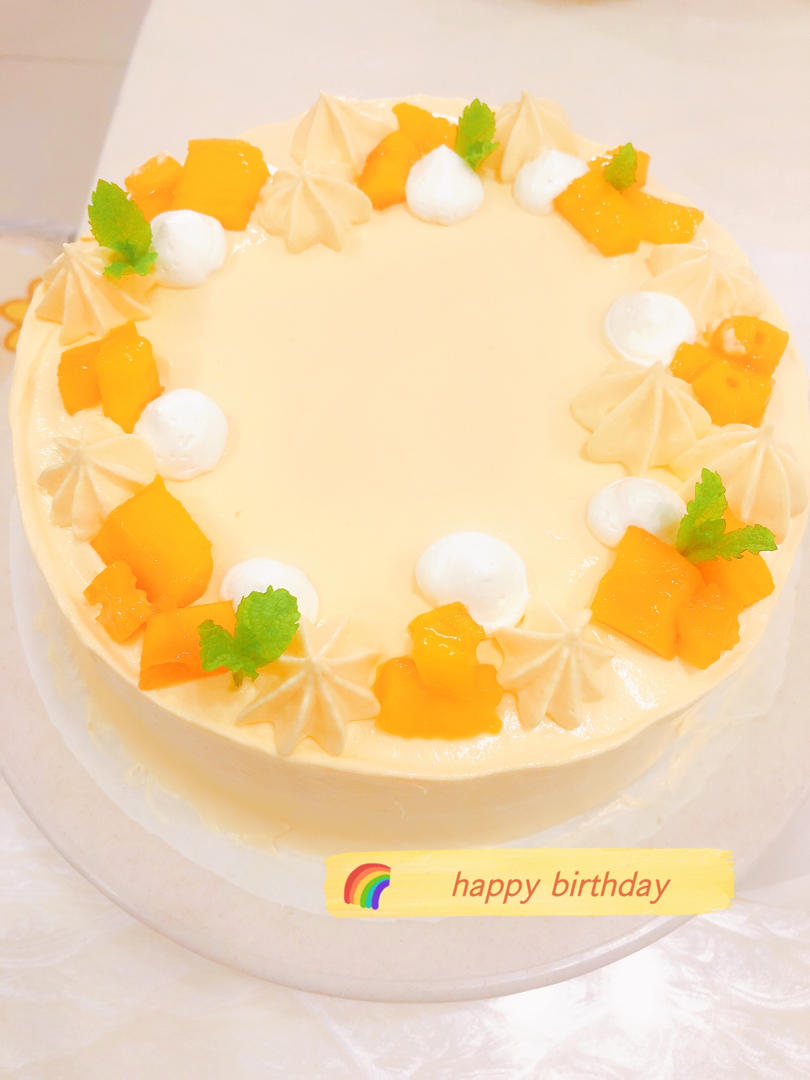 8寸芒果奶油蛋糕                  （附详细完美戚风步骤）