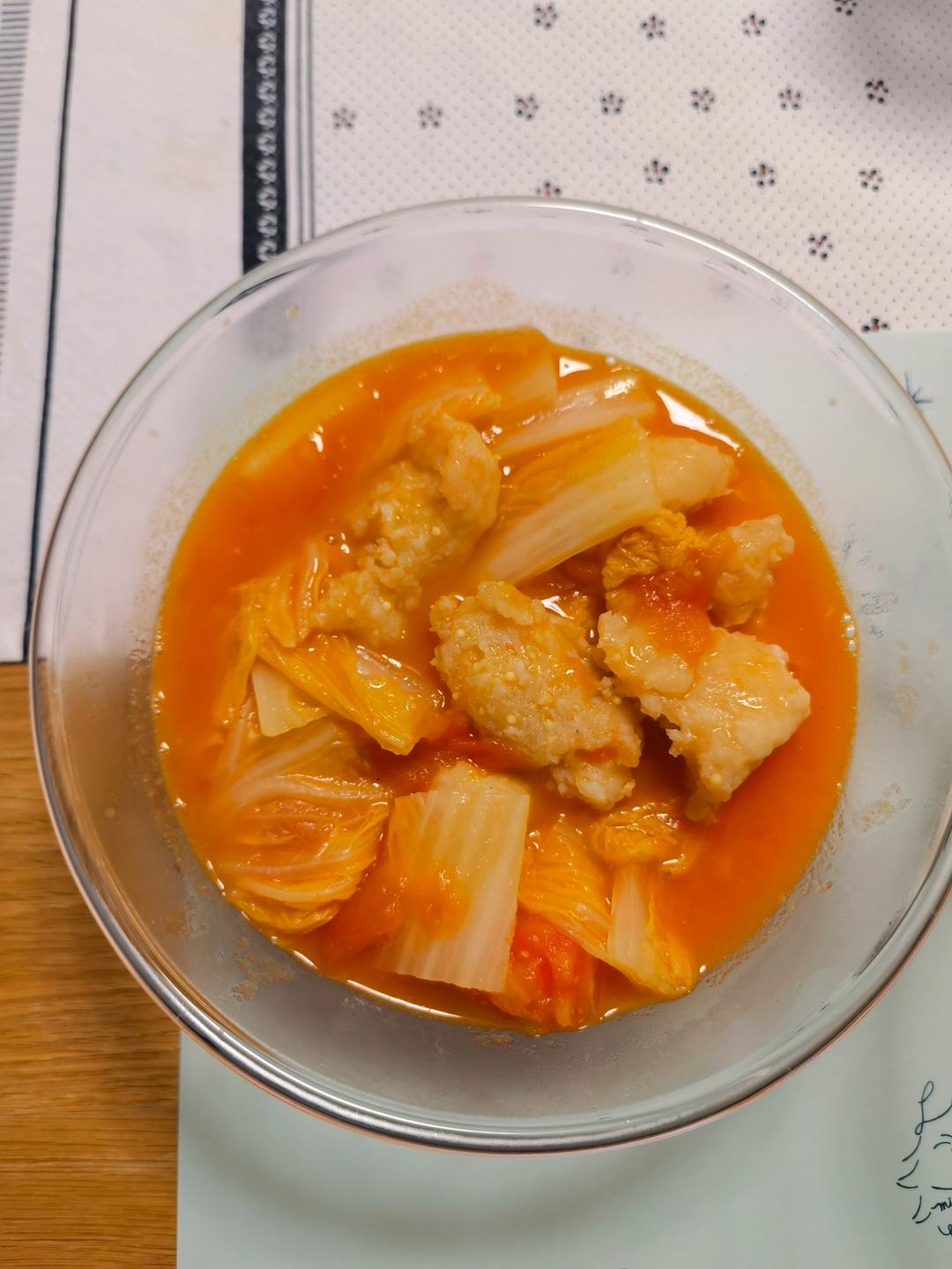番茄🍅粉丝虾滑煲