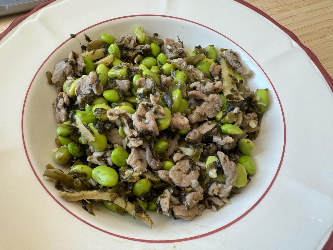 雪菜毛豆肉丝