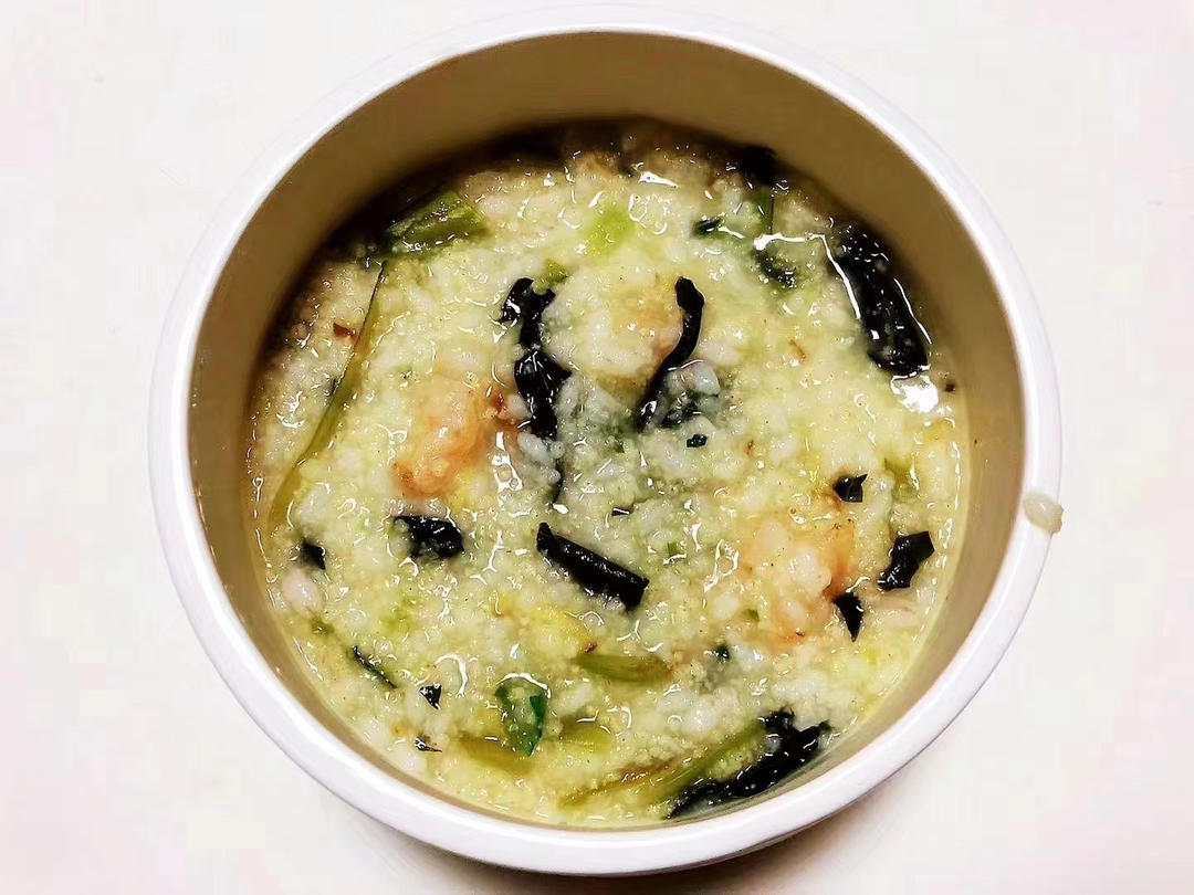 二米青菜虾仁粥