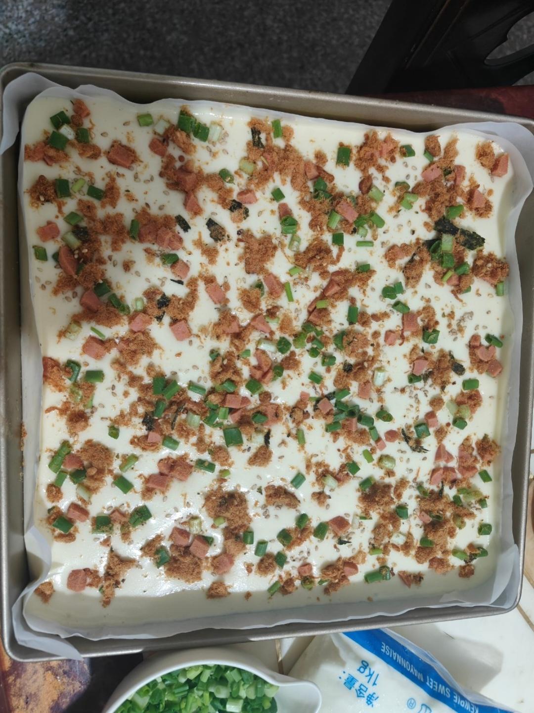 香葱海苔肉松芝麻蛋糕卷