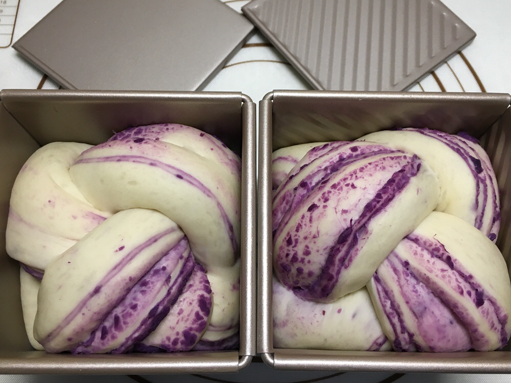 紫薯花纹吐司（中种）的做法 步骤18