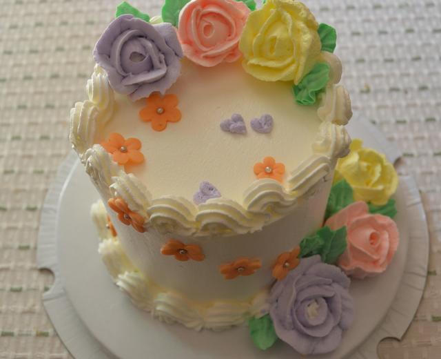 包心玫瑰裱花蛋糕的做法