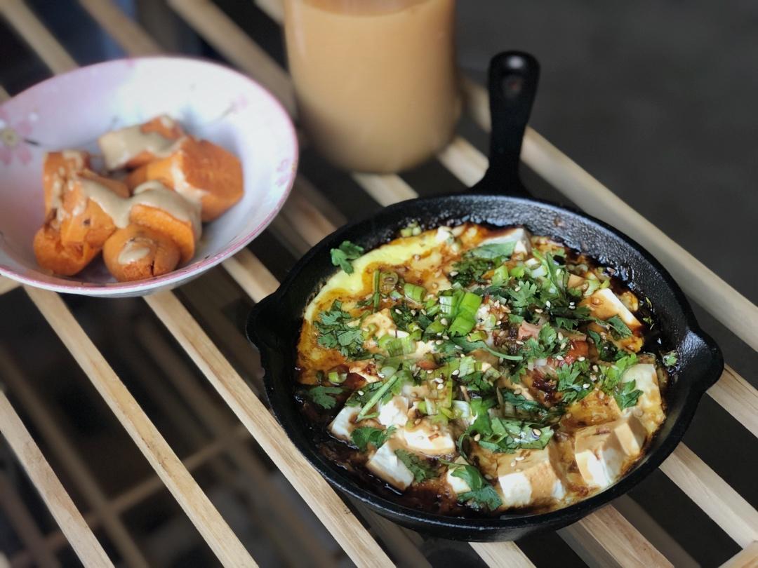 高蛋白质快手早餐-鸡蛋烧豆腐