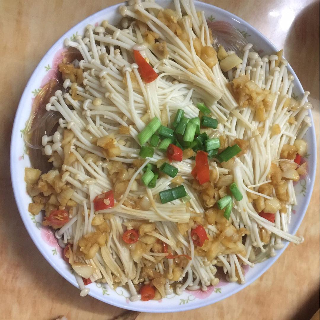 蒜蓉蒸金针菇粉丝（小心上瘾）