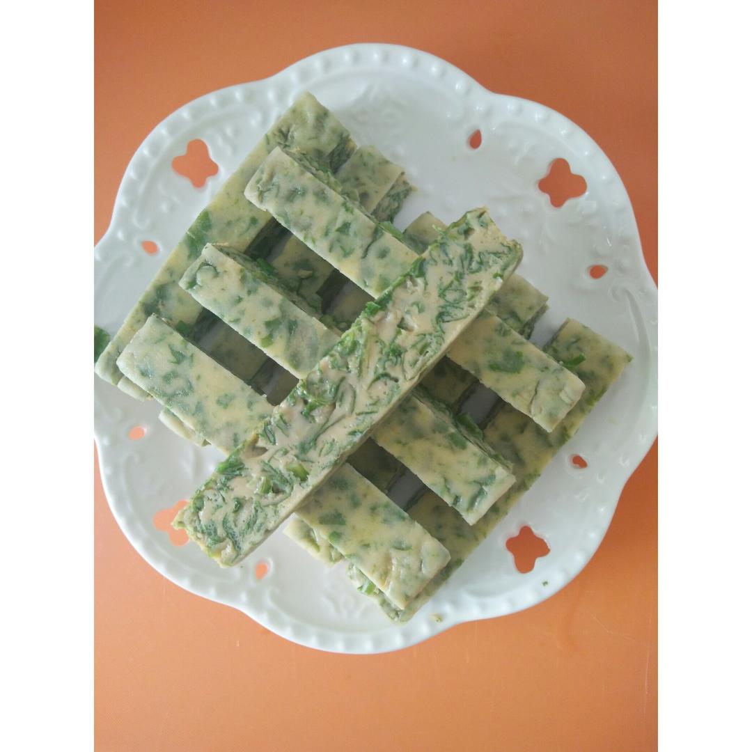 蘸汁菠菜鸡蛋糕——春季养生多吃菠菜