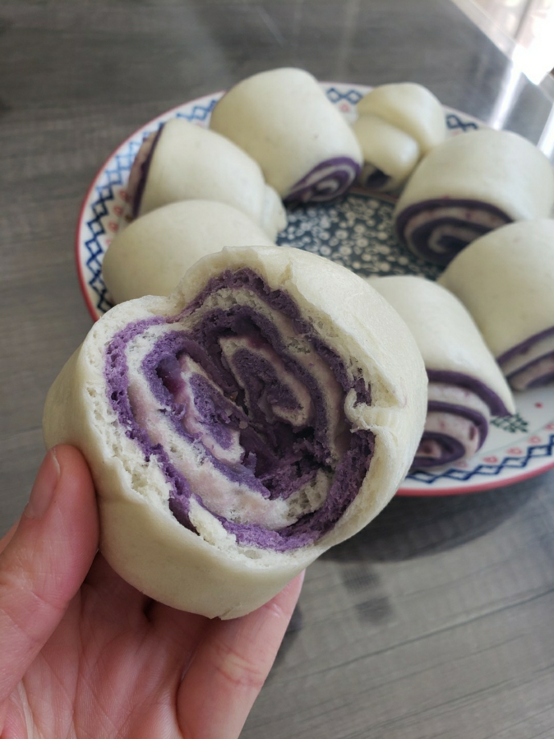 紫薯双色蒸馒头