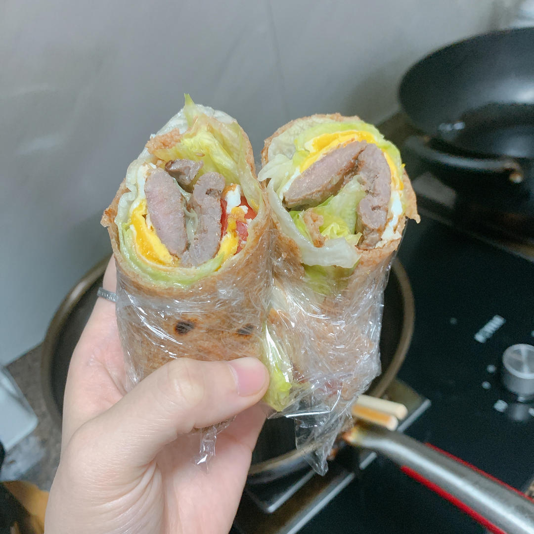 减脂期自制100%全麦卷饼