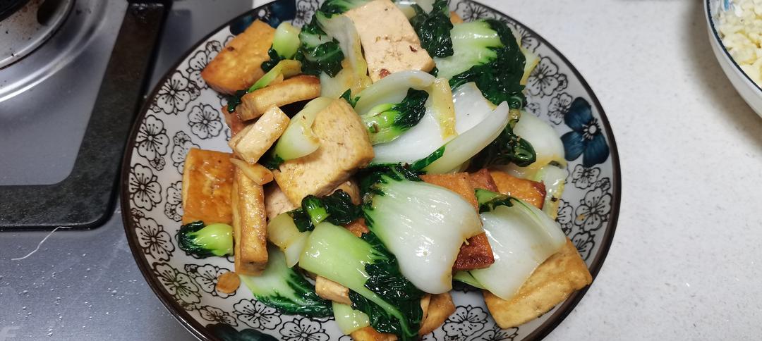 奶白菜炒豆腐的做法