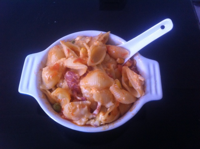 茄汁培根焗贝壳粉