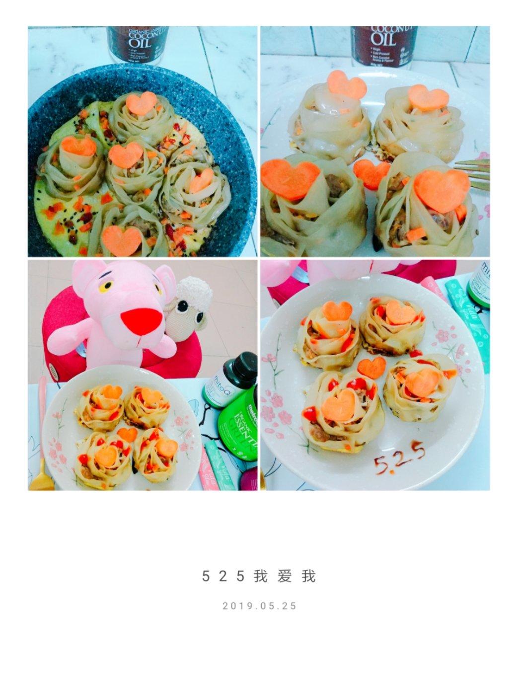 玫瑰花抱蛋煎饺