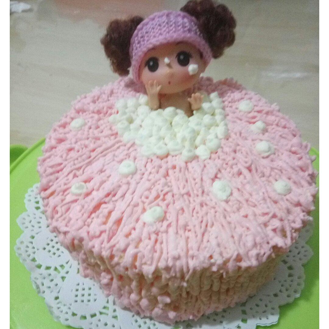 详细步骤制作泡泡浴娃娃蛋糕