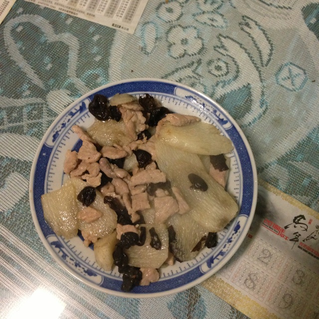 肉片山药炒木耳