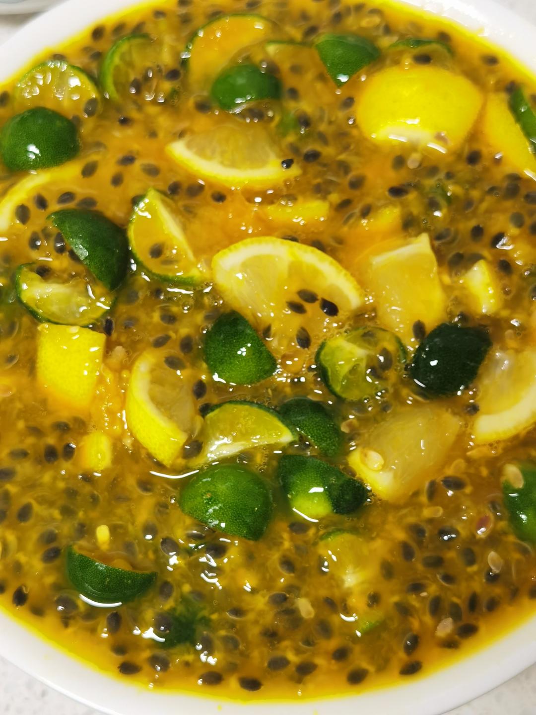 快手百香果青柠柠檬饮