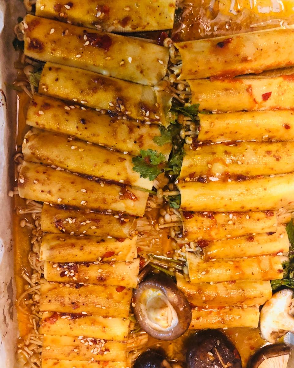🔥免油炸❗️秒杀路边烧烤摊❗️烤箱豆皮卷菜