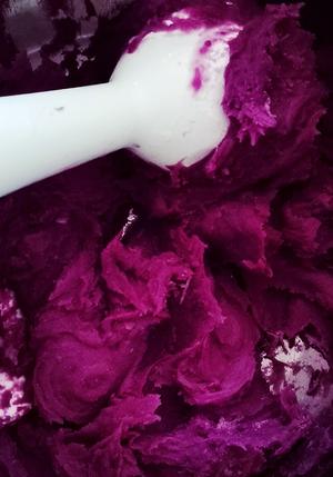 👄双色芋泥紫薯双拼👄芋泥球～紫薯球～😍冰淇淋球～万用烘焙馅料🌈鲜芋仙甜品捞的做法 步骤7