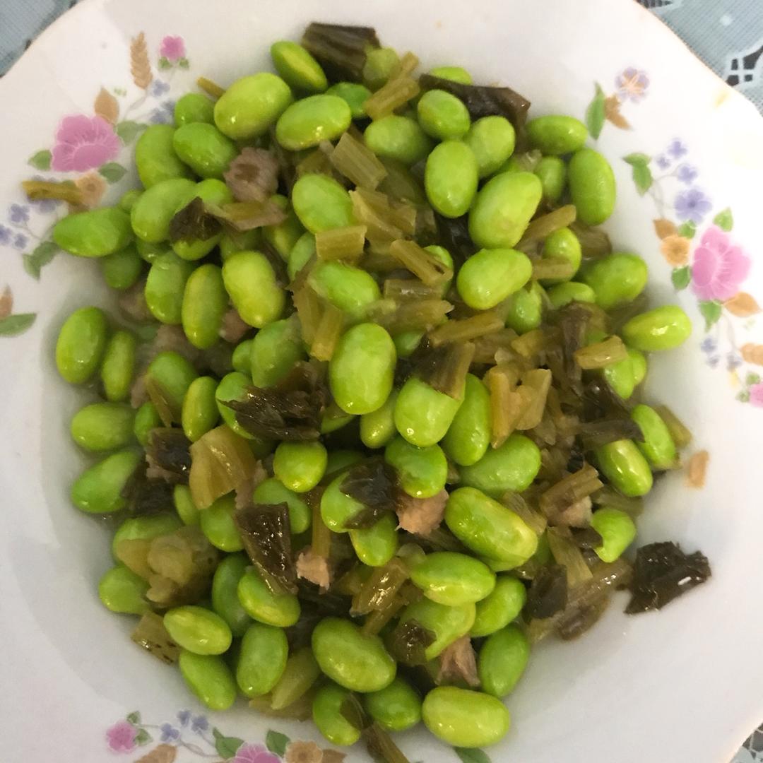 咸菜毛豆炒肉丝