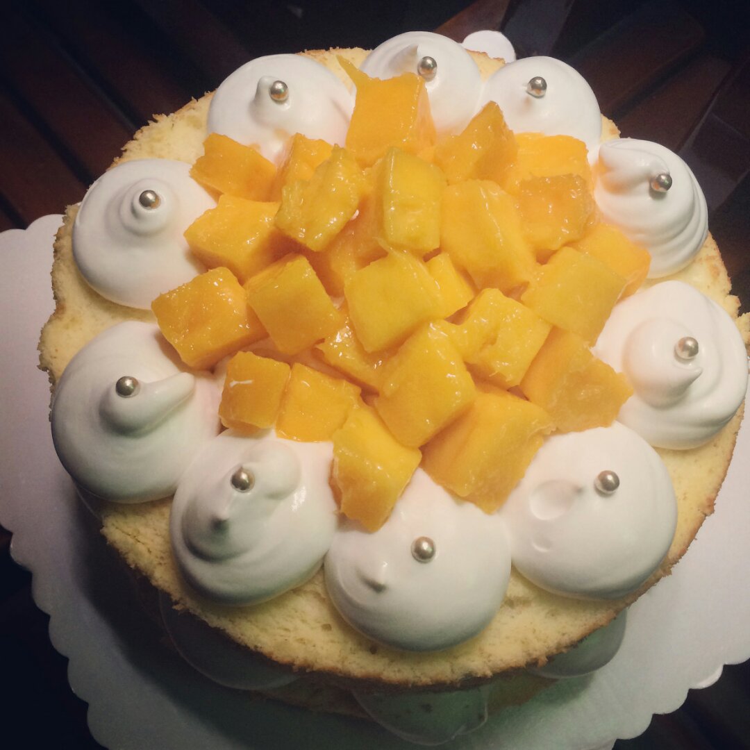 【零失败】不会裱花没关系的水果裸蛋糕 芒果裸蛋糕 完美戚风胚