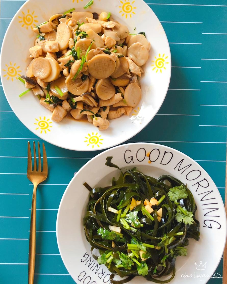 杂菇凉拌鸡胸肉丝减肥瘦身餐