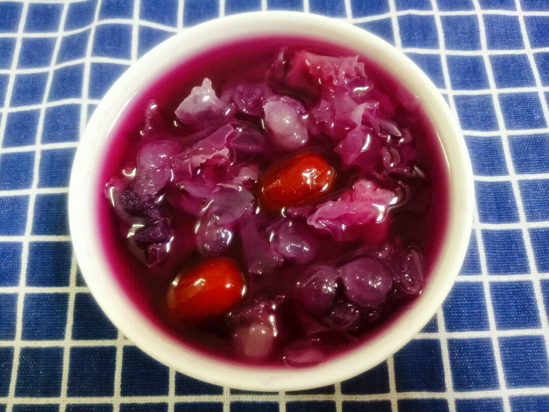 皂角米紫薯银耳羹