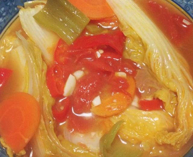 酸辣维他娃娃菜汤的做法