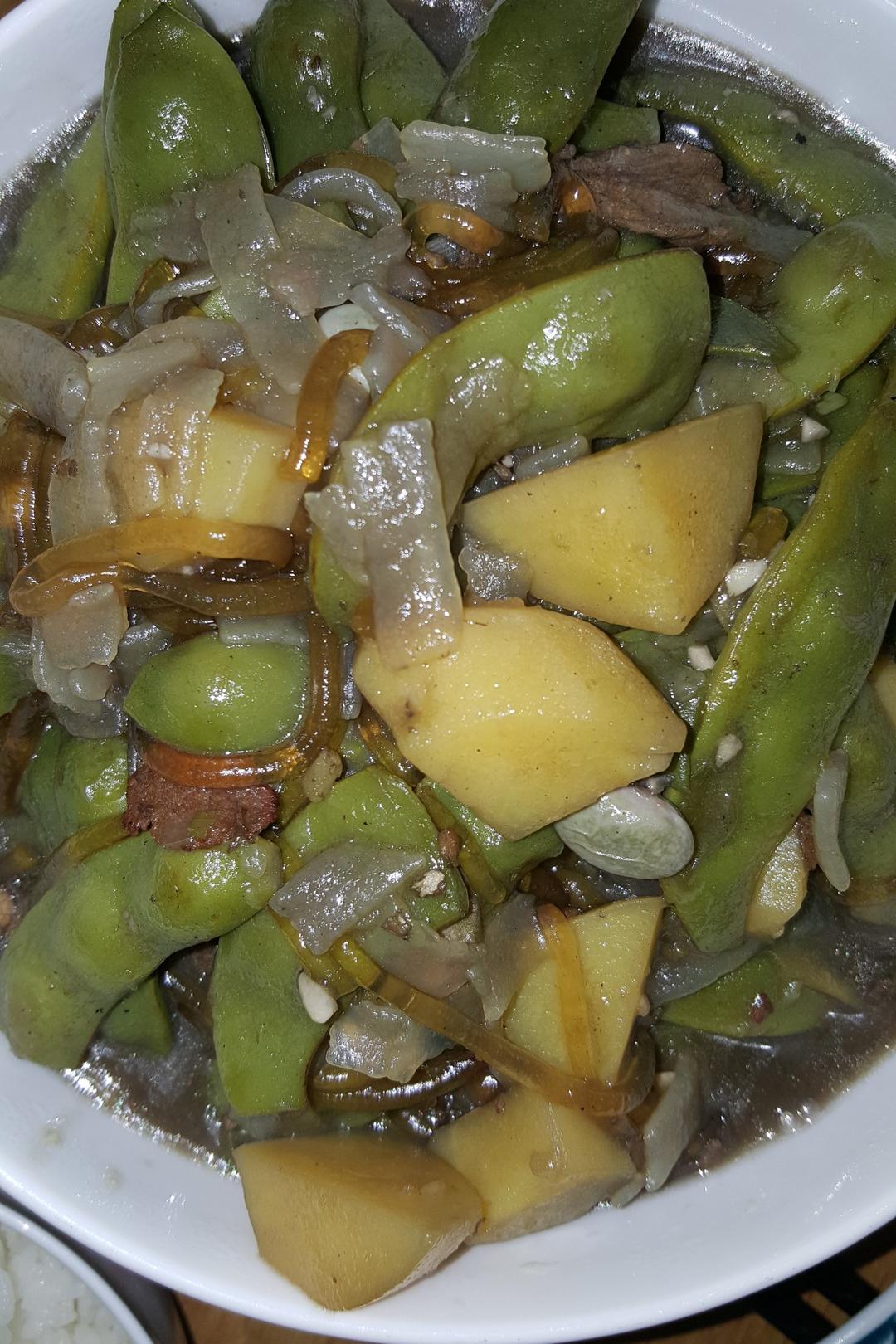 豆角土豆炖宽粉