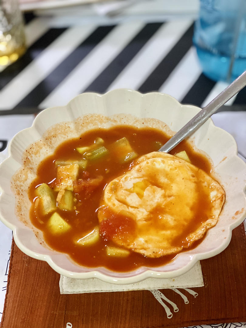 丝瓜番茄煎蛋汤