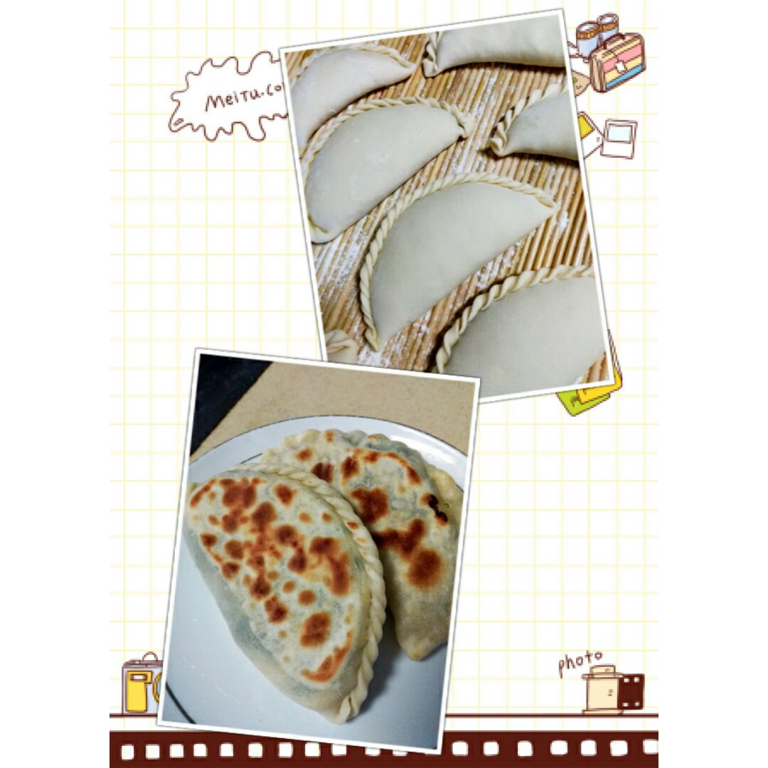 和面不粘手的韭菜盒子（附捏花边）【独家】