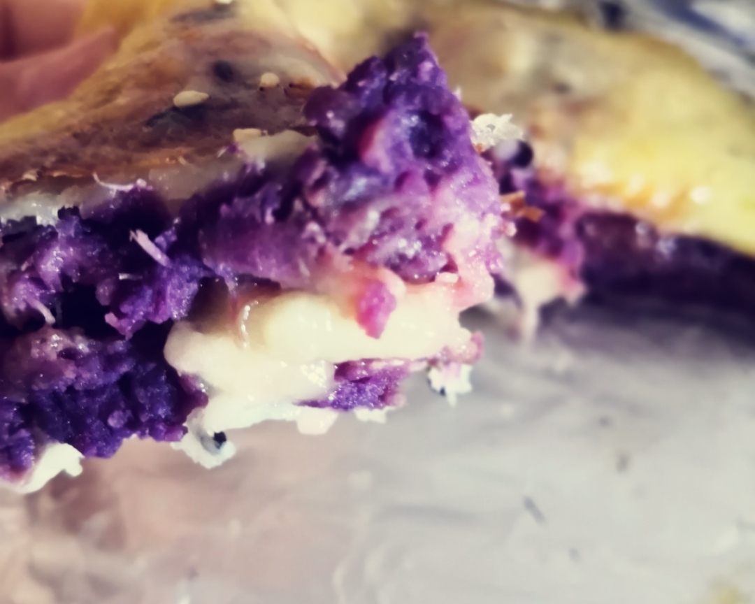 爆浆的紫薯香蕉夹心饼