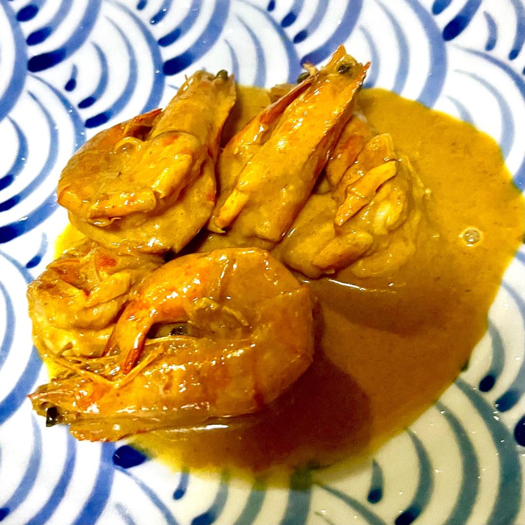 极简咖喱皇大虾（咖喱拌饭比虾好吃）的做法