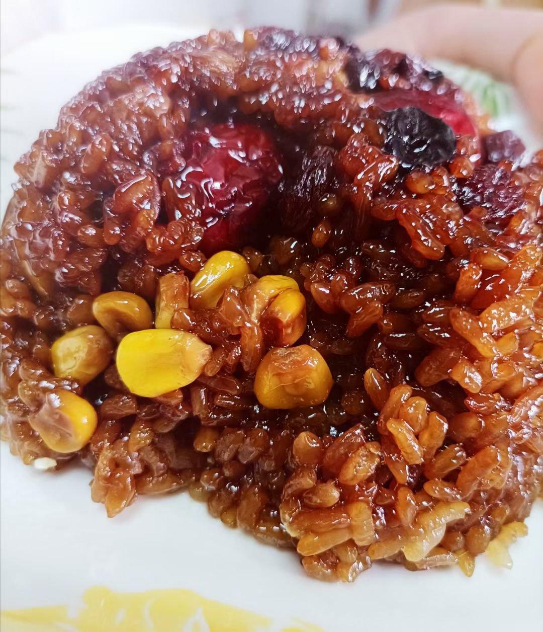 小爱倩儿做的猪油夹沙八宝饭古法蒸糯米