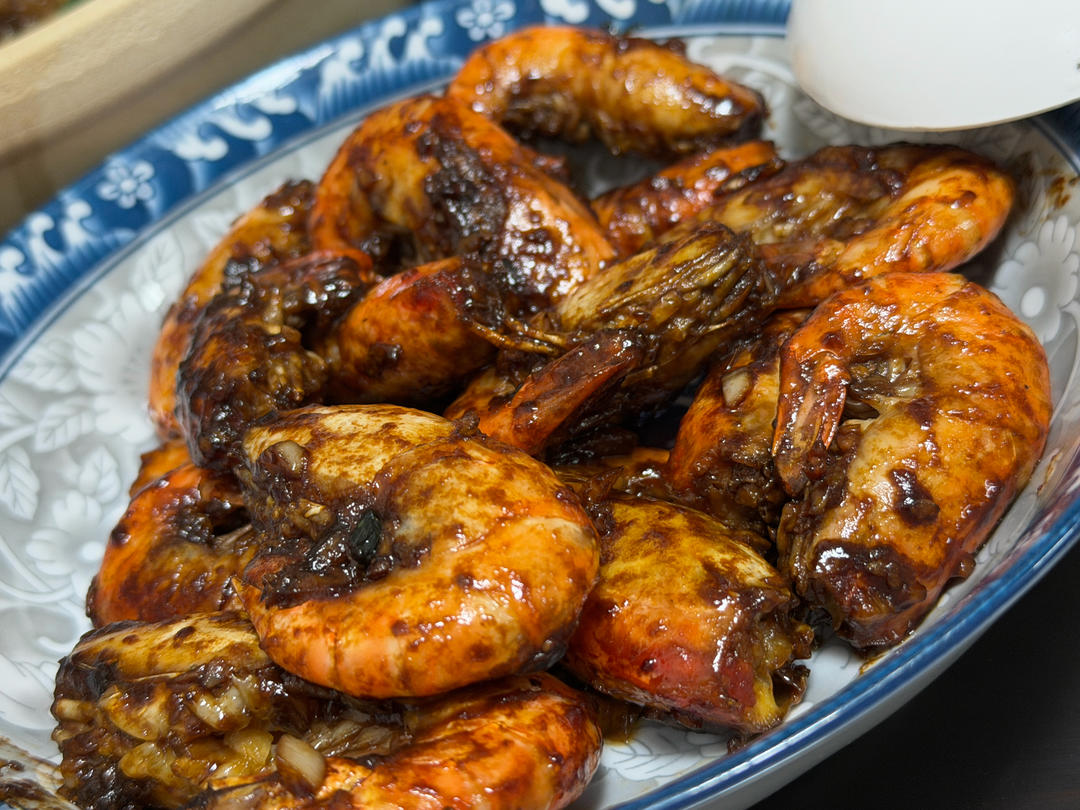 芥末蒜蓉罗氏虾（简易版）