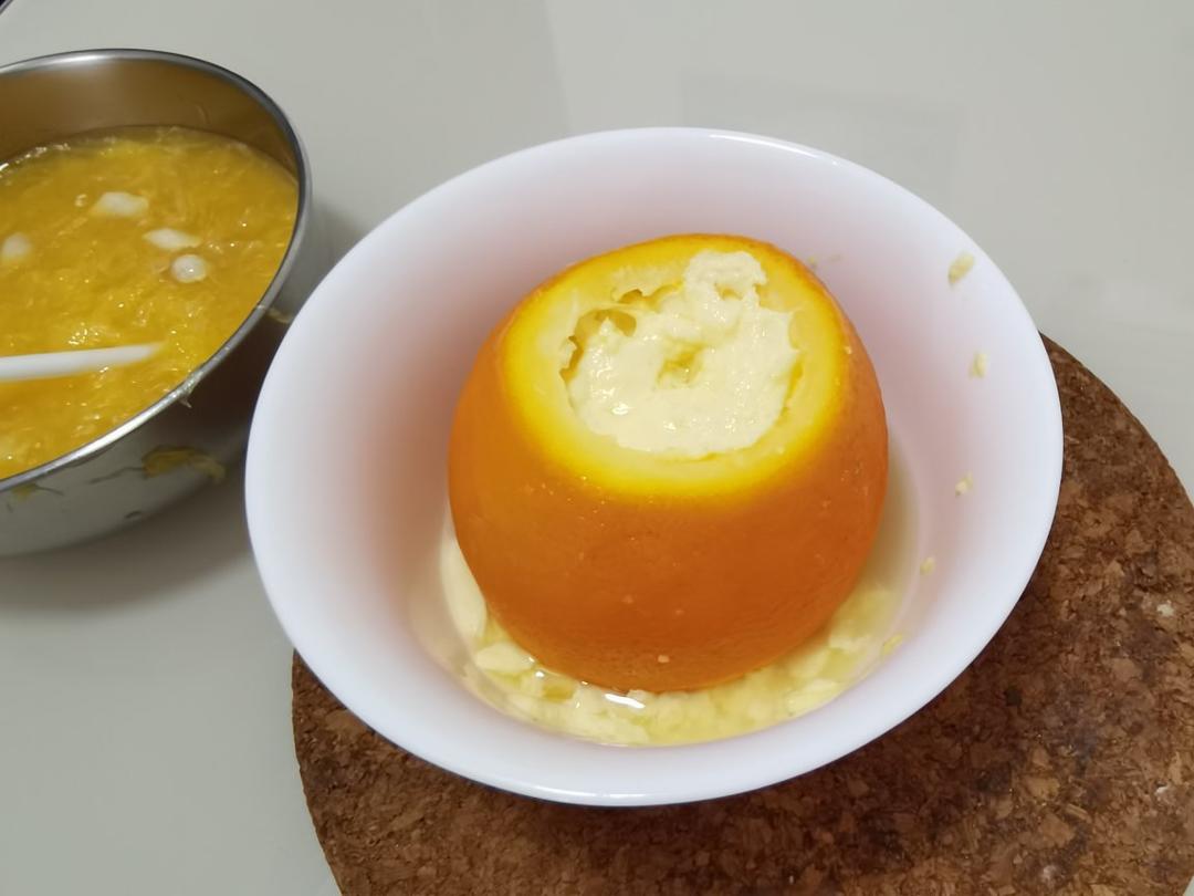 懒人甜品🍮｜橙香双皮奶蒸蛋