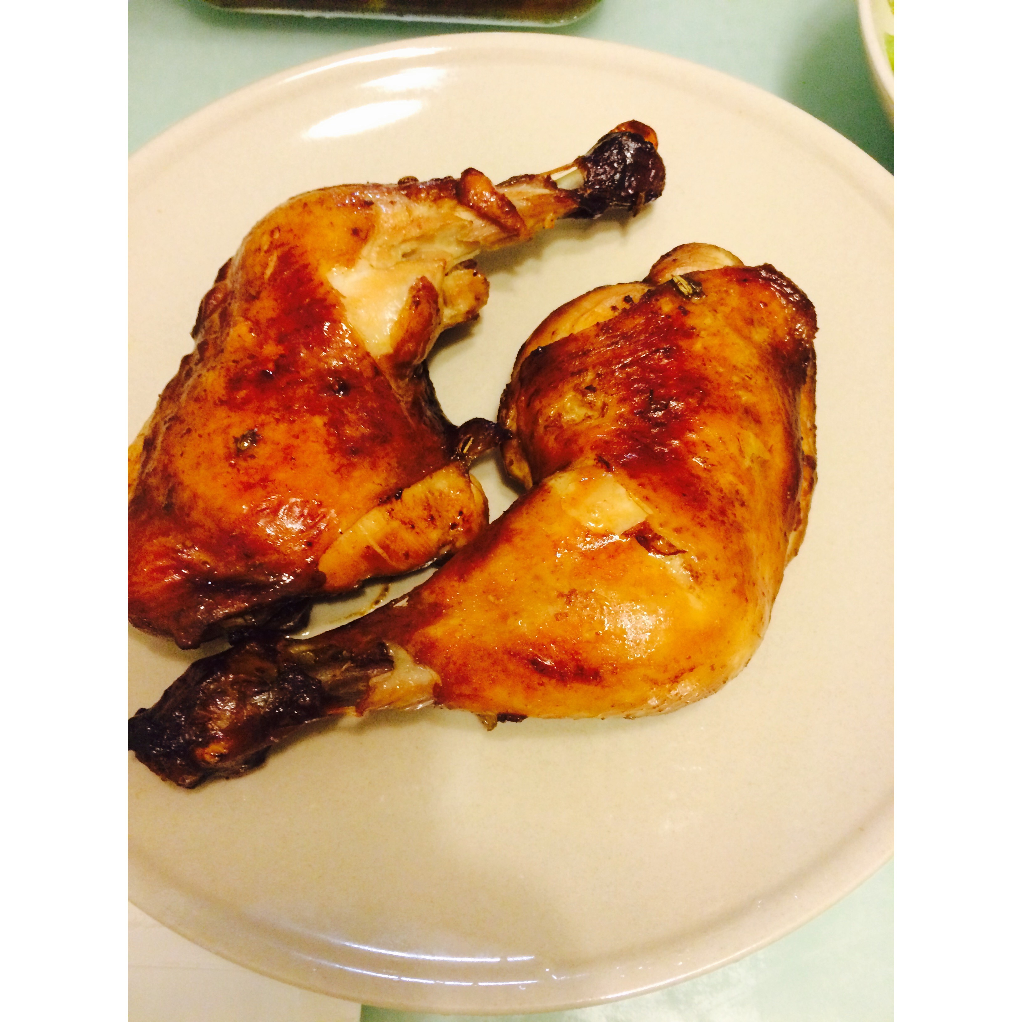 京葱一枚做的微波炉烤鸡腿