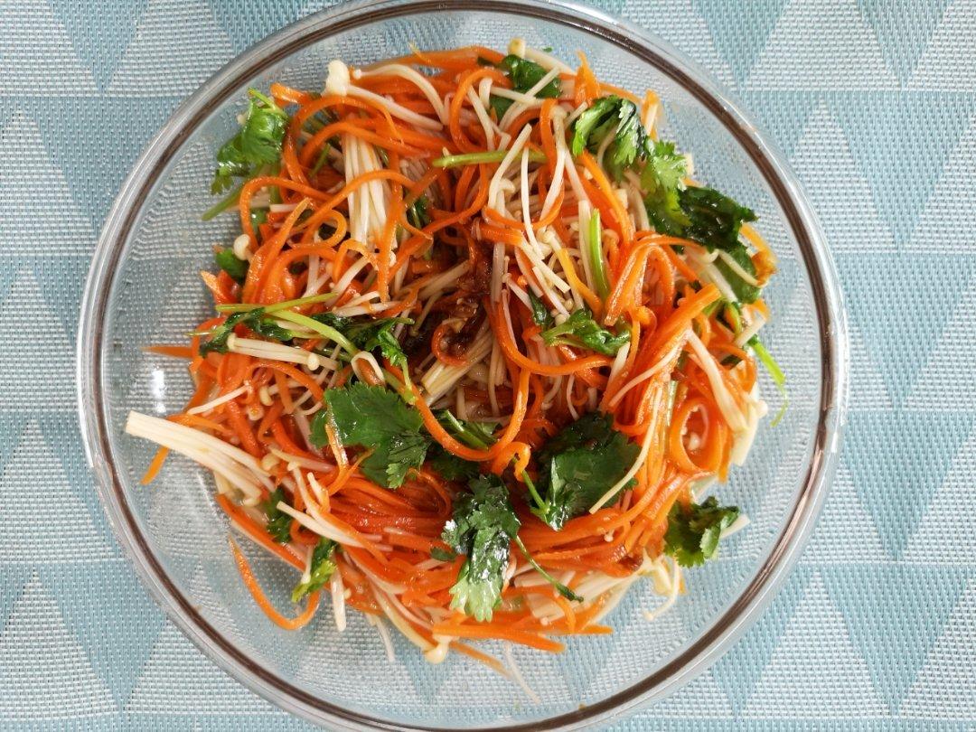 凉拌金针菇胡萝卜