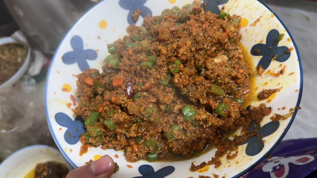 肉沫豆角下饭菜