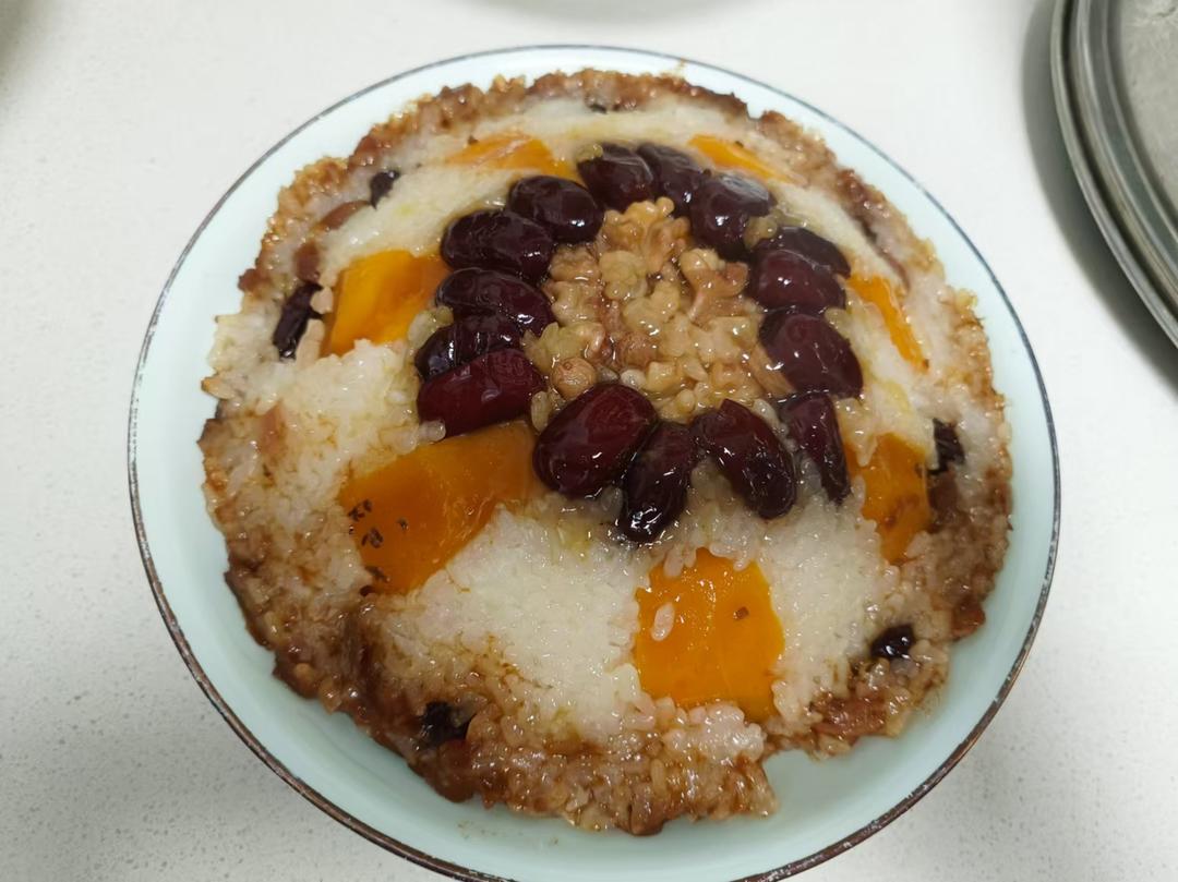 【猪油夹沙八宝饭】古法蒸糯米
