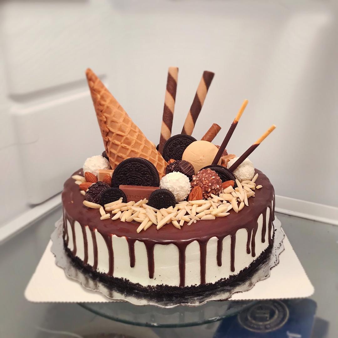 朱圈圈儿做的风靡欧美的滴落蛋糕~巧克力盛宴dripping cake