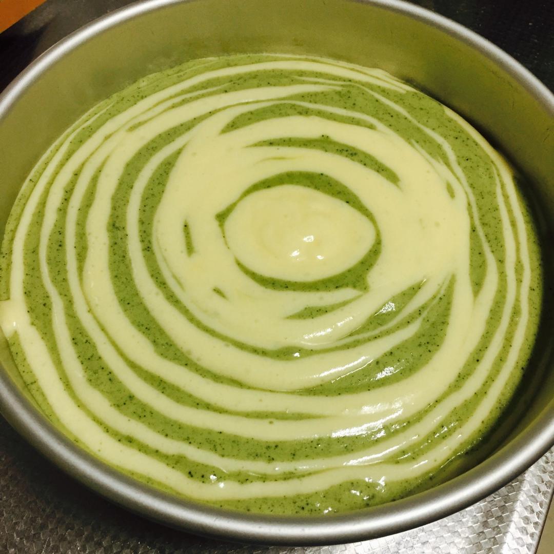 8寸抹茶纹戚风蛋糕