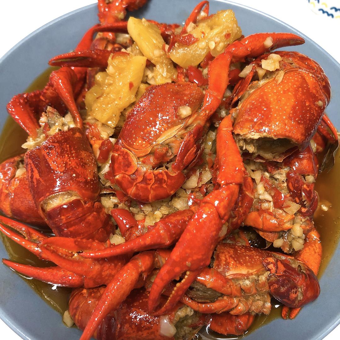 孕妇能吃的菠萝蒜蓉小龙虾的做法 步骤7