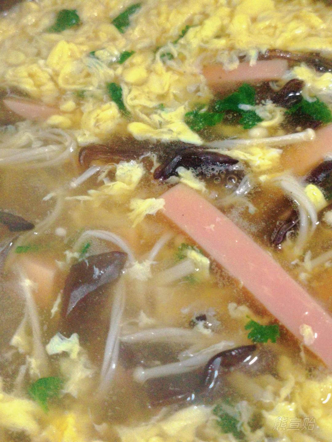 金针菇火腿丝酸辣汤