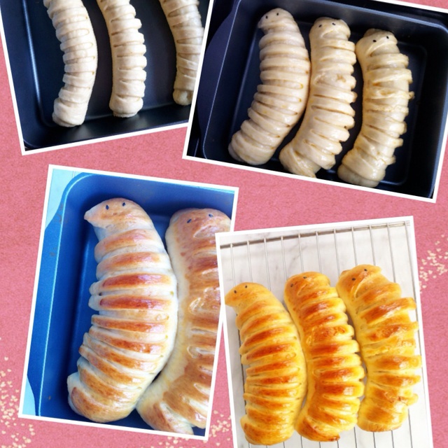 牛肉松毛毛虫面包