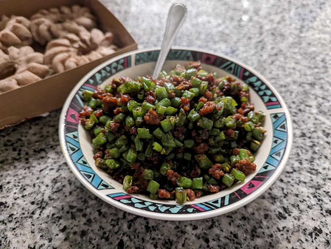 肉沫豆角下饭菜