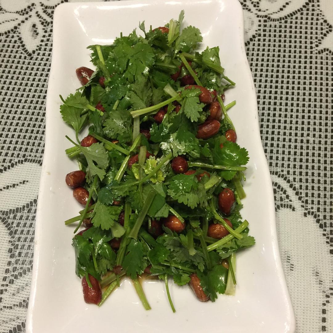 香菜凉拌花生米
