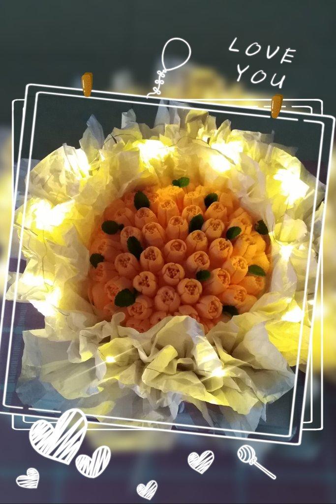 3分钟完成几乎零成本的女神节母亲节花束蛋糕