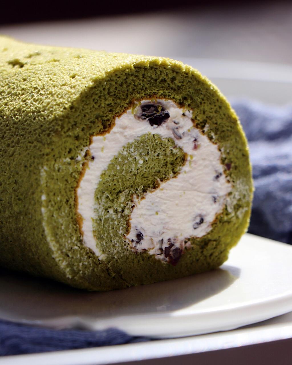 真心riri做的日式抹茶蛋糕卷